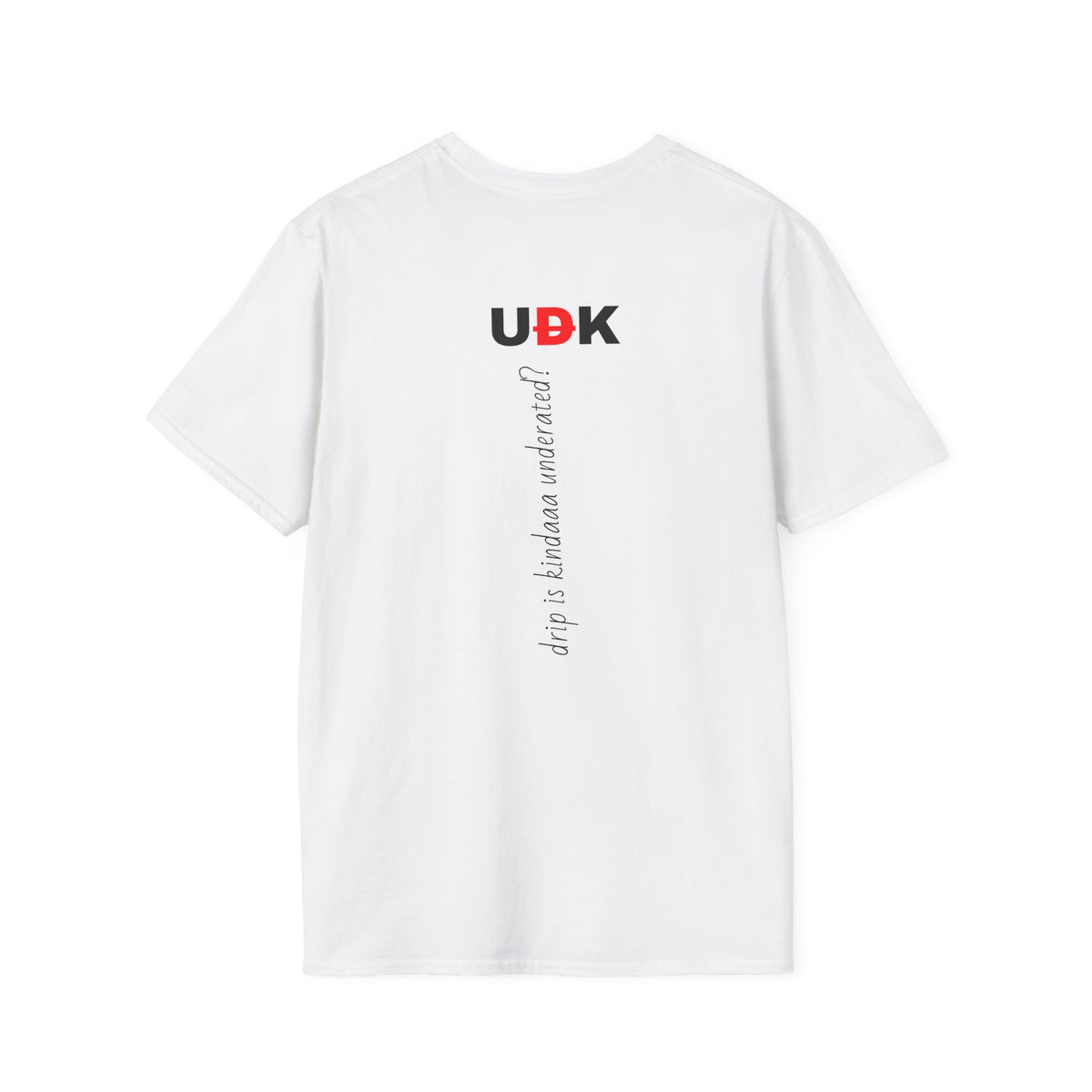 Close-up of UDK DRIP KINDAAA TEE fabric texture highlighting its comfort and quality, ideal for everyday wear.